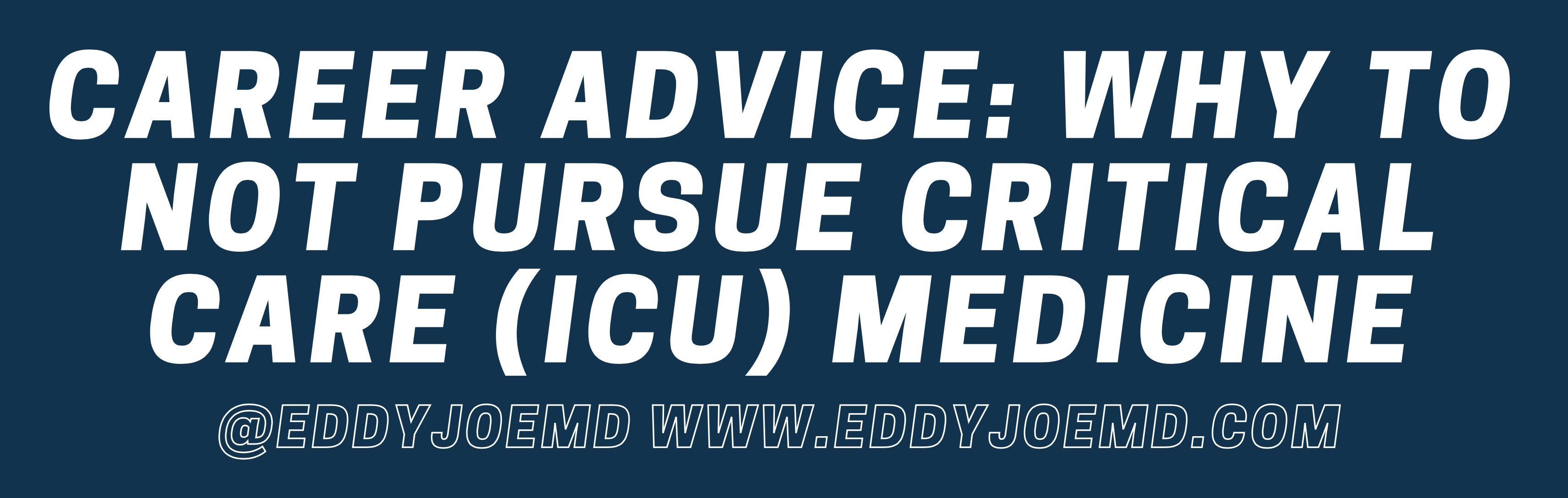 Career Advice Why To NOT Pursue Critical Care ICU Medicine